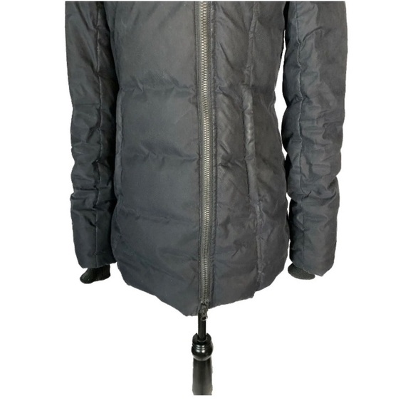 Aritzia Babaton Black Goose Down Faux Fur Hood Winter Parka Jacket - Picture 11 of 16